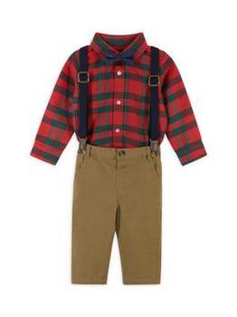 Andy & Evan | Baby Boy's 2 Piece Flannel Button Down Suspender Set商品图片,5.4折