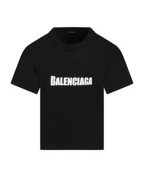 Balenciaga | Black T-shirt For Boy With Logo商品图片,