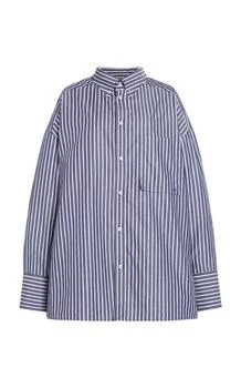 推荐DARKPARK - Nathalie Oversized Striped-Cotton Shirt - Blue - S - Moda Operandi商品