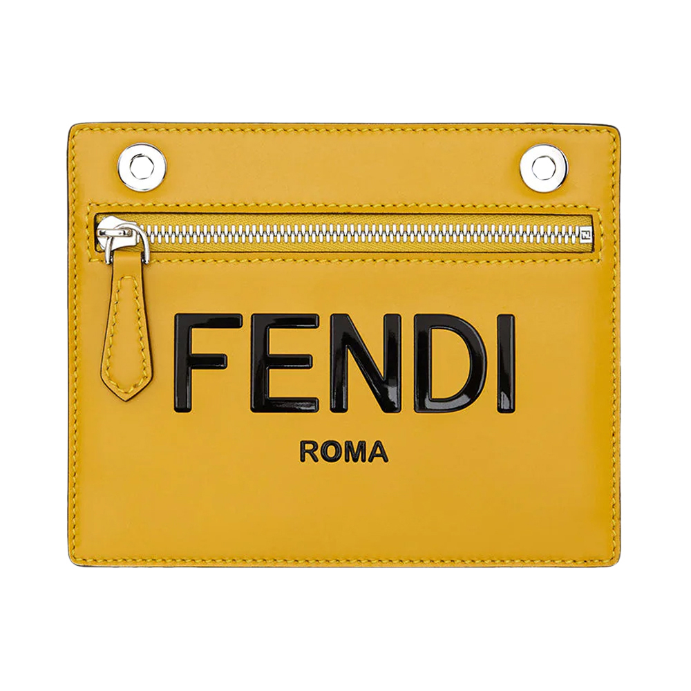 芬迪男包真假, Fendi | FENDI 芬迪 黄色logo字母中性短款钱夹 7AS071-AHUF-F1GML商品图片 独家减免邮费