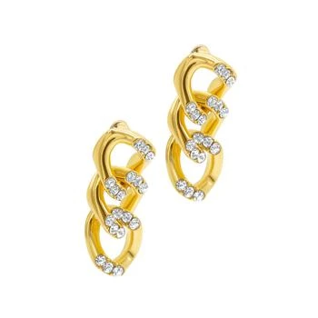 ADORNIA | Crystal Curb Chain Earrings gold,商家Premium Outlets,价格¥192