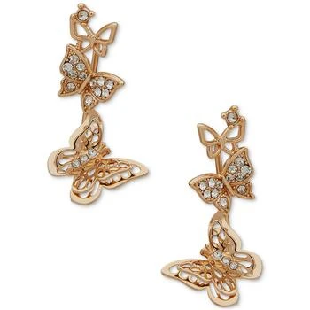 Lonna & Lilly | Gold-Tone Pavé Butterfly Linear Drop Earrings 独家减免邮费