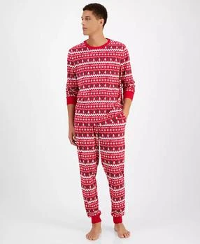 Holiday Lane | Men's Merry Mix It Cotton Matching Family Pajamas Set, Created for Macy's,商家Macy's,价格¥127