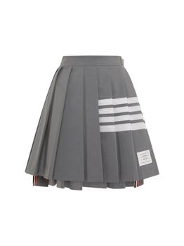 Thom Browne | Pleated Jersey Four Bar Mini Skirt商品图片,额外6折, 额外六折
