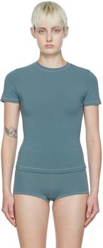 SKIMS | Blue Cotton Jersey T-Shirt商品图片,独家减免邮费