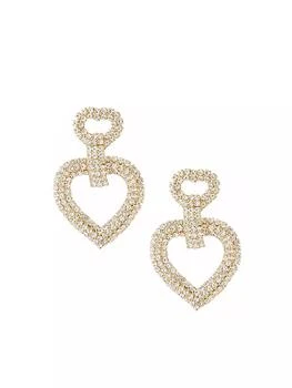 Ettika Jewelry | Dove Drop Heart 18K Gold-Plate & Crystal Earrings,商家Saks Fifth Avenue,价格¥448