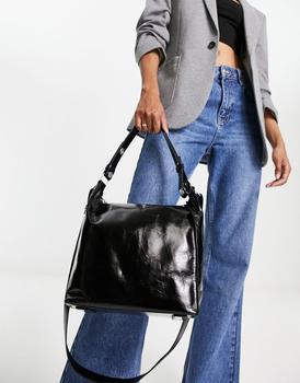 推荐AllSaints Kita crossbody bag in patent black商品