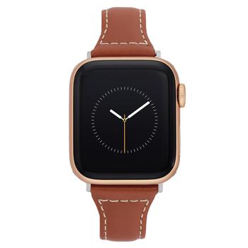 Anne Klein | 38/40/41mm Apple Watch Band in Brown Premium Leather With Silver Adaptors商品图片,