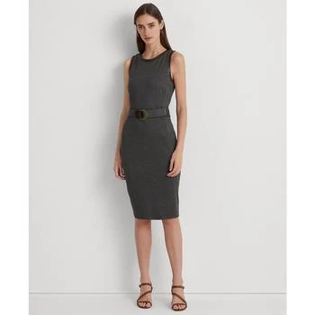 Ralph Lauren | Women's Faux-Leather-Trim Belted Jacquard Dress 5.9折