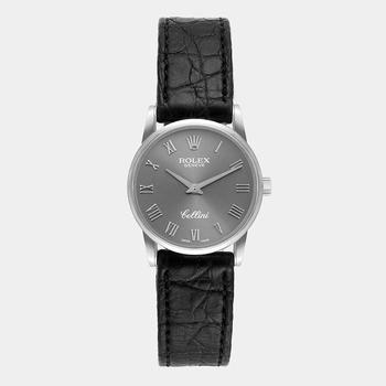 推荐Rolex Grey 18k White Gold Cellini Classic 6111 Women's Wristwatch 26 MM商品