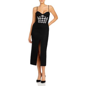 推荐David Koma Womens Embellished Split Hem Bodycon Dress商品