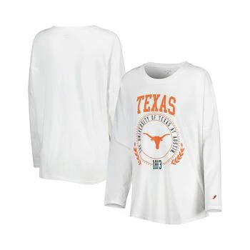 League Collegiate Wear | Women's White Texas Longhorns Clothesline Oversized Long Sleeve T-shirt,商家Macy's,价格¥236