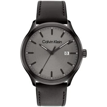 Calvin Klein | Men's 3H Quartz Black Leather Strap Watch 43mm 