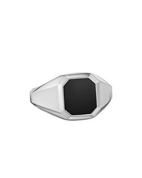 David Yurman | Men's Streamline® Signet Ring in Sterling Silver with Black Onyx, 14mm,商家Bloomingdale's,价格¥3365