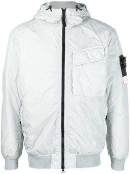 更多stone island, Stone Island | STONE ISLAND Logo-patch Zip-up Hooded Jacket Grey商品图片 