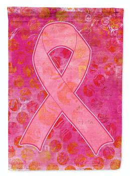 商品28 x 40 in. Polyester Artsy Breast Cancer Pink Ribbon Flag Canvas House Size 2-Sided Heavyweight图片