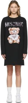 Moschino | Black Painted Teddy Bear Sweatshirt Dress 5.7折