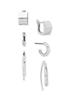 product Silver Tone Set of 3 Pierced Earrings image