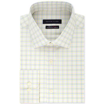 推荐Tommy Hilfiger Mens Check Print Athletic Fit Button-Down Shirt商品