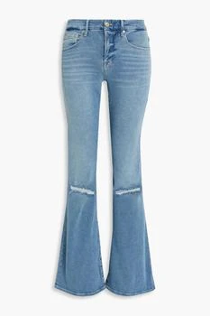 推荐Good Legs distressed mid-rise flared jeans商品