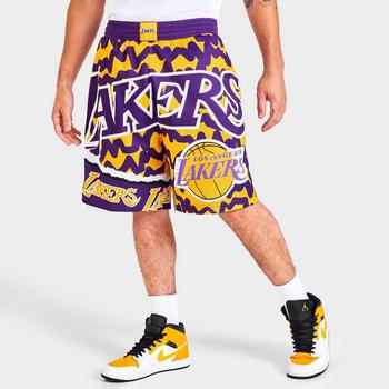 推荐Men's Mitchell & Ness Los Angeles Lakers NBA Jumbotron 2.0 All-Over Print Shorts商品