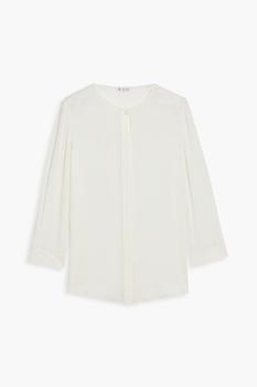 Loro Piana | Pintucked silk blend crepe de chine blouse商品图片,3.5折
