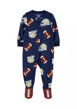 商品Carter's | Toddler Boys One Piece Football Fleece Footie Pajamas,商家Belk,价格¥94图片