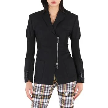 Burberry | Ladies Black Technical Twill Reconstructed Blazer 3.7折