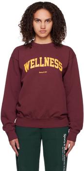 Sporty & Rich | Burgundy 'Wellness' Sweatshirt商品图片,7折
