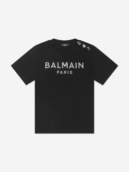 推荐Balmain Black Girls Logo Print T-Shirt商品