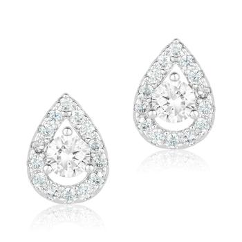 商品ADORNIA | Adornia Adornia Pear Cut Halo Swarovski Crystal Earrings silver,商家Premium Outlets,价格¥255图片
