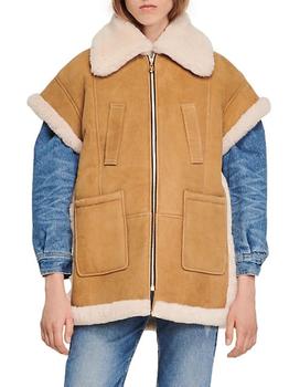 商品Sandro | Wood Oversized Shearling Vest,商家Saks Fifth Avenue,价格¥14076图片
