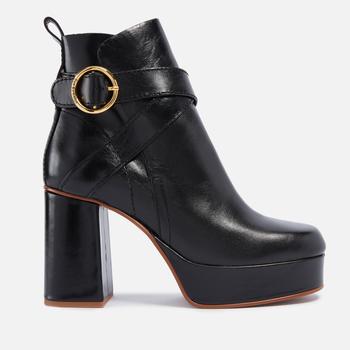 推荐See by Chloé Lyna Leather Platform Heeled Boots商品