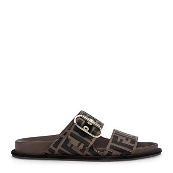 肯迪文正品, Fendi | Fendi 芬迪 女士棕色皮革平底拖鞋 8X6749-A5JX-F1425商品图片 独家减免邮费