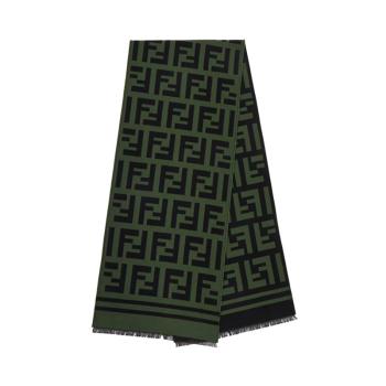 芬迪围巾是什么牌子, Fendi | FENDI 男士绿色羊毛和桑蚕丝围巾 FXS424-A3Q1-F0ZPQ商品图片 满$100享9.5折, 满折