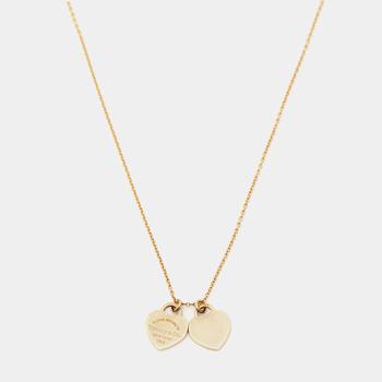 [二手商品] Tiffany & Co. | Tiffany & Co. Return to Tiffany Double Heart Tag 18K Yellow Gold Pendant Necklace商品图片,9.5折, 满1件减$100, 满减