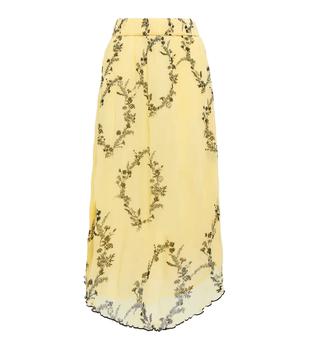 ganni floral pleated shirtdress, Ganni | Floral georgette midi skirt商品图片 