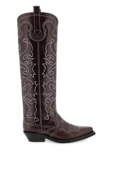 Ganni | Embroidered western high boots 5.4折