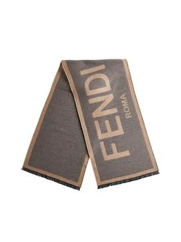 Fendi | Fendi Logo Printed Fringed Scarf 8.6折