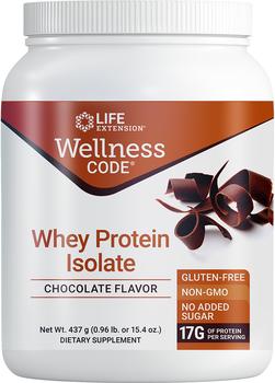 商品Life Extension Wellness Code® Whey Protein Isolate, Chocolate (437 Grams)图片