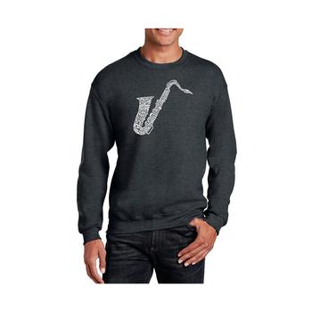 萨克斯, LA Pop Art | Men's Word Art Sax Crewneck Sweatshirt商品图片 