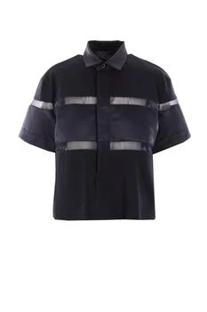 Sacai | Sacai Mesh-Panelled Short-Sleeved Polo Shirt,商家Cettire,价格¥2894