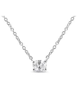 yee si是什么牌子, Haus of Brilliance | 14K White Gold 1/5 Cttw Oval Shape Solitaire Diamond East West 18" Pendant Necklace (G-H Color, VS2-SI1Clarity)商品图片 