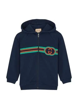 推荐KIDS GG-embroidered hooded cotton sweatshirt商品