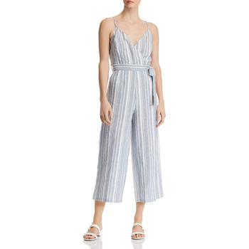 推荐Aqua Womens Striped Sleeveless Jumpsuit商品