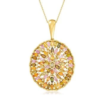 Ross-Simons | Ross-Simons Multicolored Tourmaline Pendant Necklace in 18kt Gold Over Sterling,商家Premium Outlets,价格¥2309
