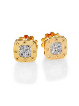 推荐Pois Moi Diamond & 18K Yellow Gold Square Earrings商品
