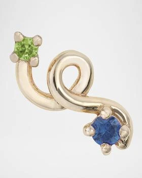 Bea Bongiasca | 9K Yellow Gold Tsavorite and Blue Sapphire Mini Loop Earring, Single,商家Neiman Marcus,价格¥3336