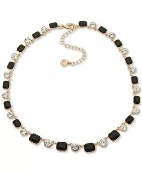 Anne Klein | Gold-Tone Jet Stone & Crystal Alternating Link Collar Necklace, 16" + 3" extender,商家Macy's,价格¥232