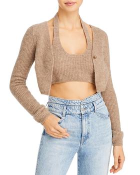 商品Cropped Halter Cardigan Combo Sweater图片